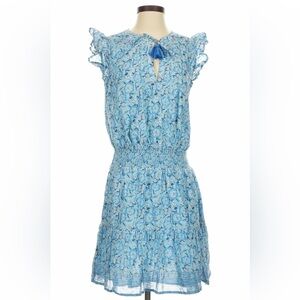 Vineyard Vines Light Blue Floral Tassel-Smock Dress